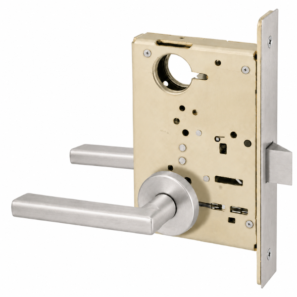 Sargent 8215-LNMD US26D satin chrome passage/closet mortise lock, MD lever, LN rose, field reversible