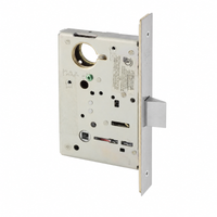 Sargent 8215 US32D satin stainless mortise lock body only, passage/closet function with latch bolt and faceplate