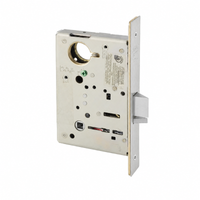 Sargent 8265 US15 satin nickel mortise lock body, privacy bedroom/bath function, non-keyed, latch faceplate