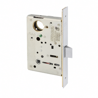 Sargent 8265 US26 privacy bedroom/bath mortise lock body, non-keyed, bright chrome faceplate with latch