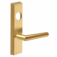 SARGENT LC-704-ETMI-US4 exit device trim with MI lever, satin brass rectangular escutcheon, less cylinder