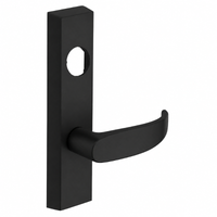 SARGENT LC-704-ETP-BSP exit device trim in black suede powder coat, ET escutcheon with P lever, less cylinder