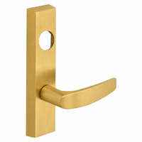 SARGENT LC-706-8-ETB exit device lever trim less cylinder, satin brass US4 escutcheon with oval cylinder cutout