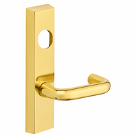 SARGENT LC-706-8-ETJ exit device trim lever, US3 polished brass, less cylinder with rectangular escutcheon