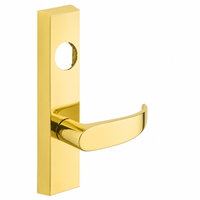 SARGENT LC-706-8-ETP exit device lever trim less cylinder, US3 polished brass, rectangular escutcheon