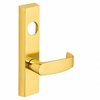 SARGENT LC-713-8-ETL-US3 exit device trim, polished brass escutcheon with L lever, less cylinder