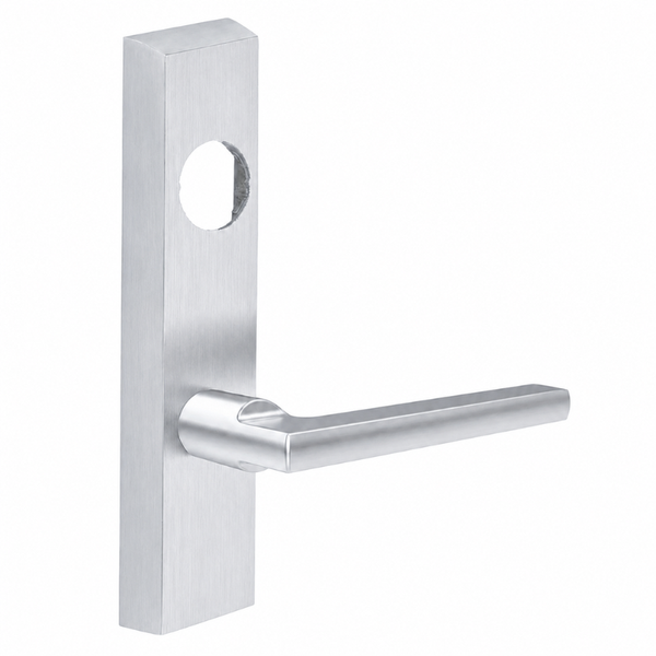 SARGENT LC-713-8-ETMD-US26D exit device trim, satin chrome escutcheon with MD lever, less cylinder
