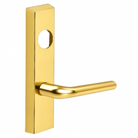 SARGENT LC-713-8-ETME-US3 exit device trim, polished brass ET escutcheon with ME lever, less cylinder