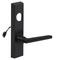 SARGENT LC-776-8-ETMD-24V-BSP electrified ET trim lever in black suede powder coat, rectangular escutcheon