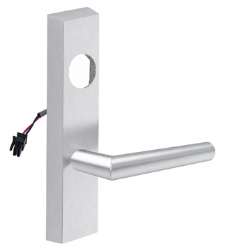 SARGENT LC-776-8-ETMI-24V-US26D electrified ET trim lever in satin chrome, rectangular escutcheon