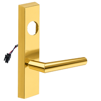 SARGENT LC-776-8-ETMI-24V-US3 electrified ET trim lever in polished brass, rectangular escutcheon less cylinder