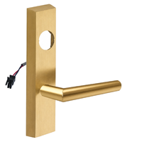 SARGENT LC-776-8-ETMI-24V-US4 electrified ET trim lever in satin brass, rectangular escutcheon with MI lever