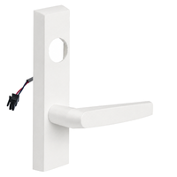 SARGENT LC-776-8-ETMJ-12V-WSP electrified ET trim lever in white suede powder coat, rectangular escutcheon
