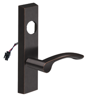 SARGENT LC-776-8-ETMV-12V-US10BE electrified ET trim lever in oil-rubbed bronze with rectangular escutcheon