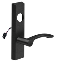 SARGENT LC-776-8-ETMV-24V-BSP electrified ET trim lever in black suede powder coat with rectangular escutcheon