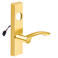 SARGENT LC-776-8-ETMV-24V-US3 electrified ET trim lever, polished brass, rectangular escutcheon, less cylinder