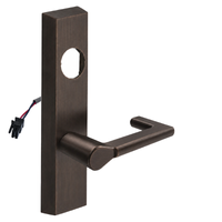SARGENT LC-776-8-ETND-12V electrified ET trim lever in US10BE oil-rubbed bronze, rectangular escutcheon