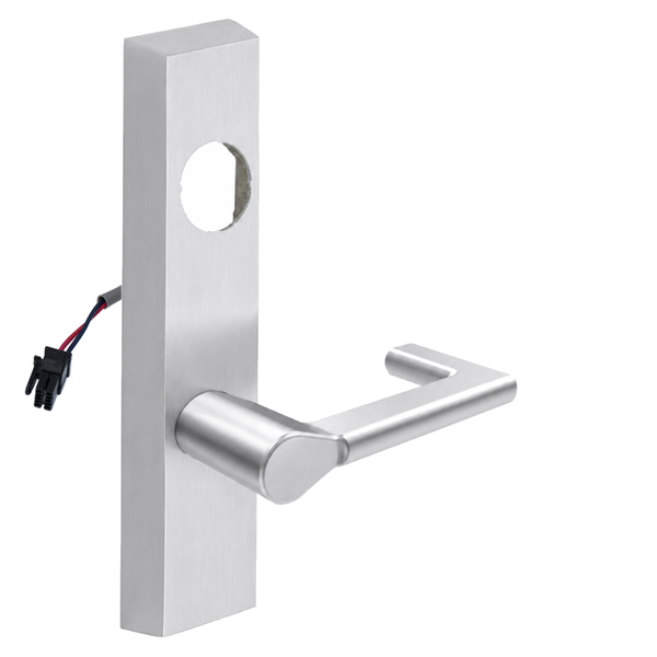 SARGENT LC-776-8-ETND-24V-US26D electrified ND lever trim, satin chrome, rectangular escutcheon, less cylinder
