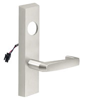 SARGENT LC-776-8-ETNJ-24V-US15 electrified ET trim lever in satin nickel, rectangular escutcheon, NJ lever