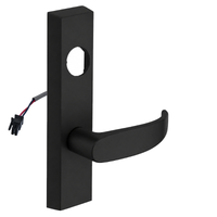 SARGENT LC-776-8-ETP-12V BSP electrified ET trim lever in black suede, rectangular escutcheon, less cylinder