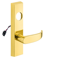 SARGENT LC-776-8-ETP-24V-US3 electrified ET trim lever in polished brass, rectangular escutcheon, less cylinder