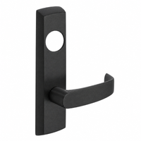 SARGENT LC-P704-NEL-BSP narrow stile exit device lever trim in black suede powder coat, L lever, less cylinder