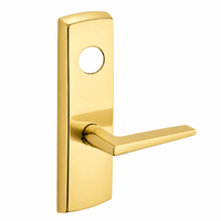 SARGENT LC-P704-WEF-US3 wide stile exit device lever trim, polished brass escutcheon with straight F lever