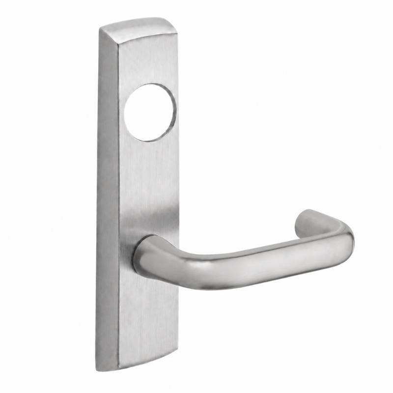 SARGENT LC-P706-8-NEJ narrow stile exit device lever trim, satin stainless finish, long plate with round cylinder hole