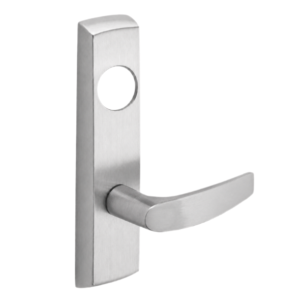 SARGENT LC-P713-8-NEB US26D narrow stile exit device lever trim, satin chrome, rectangular plate with round hole