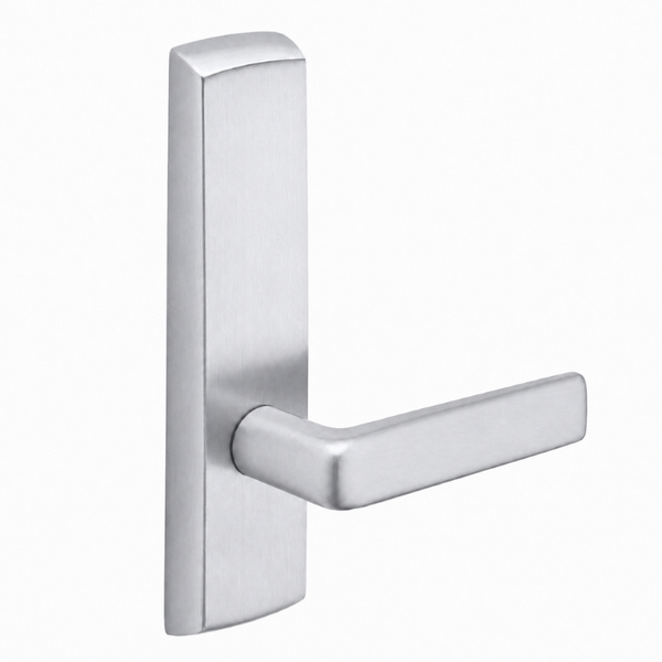 SARGENT P715-8-NEE-US26D narrow stile exit device lever trim, satin chrome, rectangular escutcheon, E lever