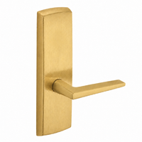 SARGENT P715-8-WEF wide stile exit device lever trim, US4 satin brass, rectangular plate with straight F lever