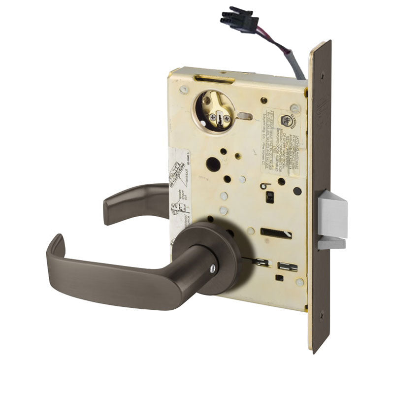 Sargent RX-LC-8205-12V-LNL Office or Entry 12V Electrified Mortise Lock, LN Rose, L Lever, RX Switch, Less Cylinder