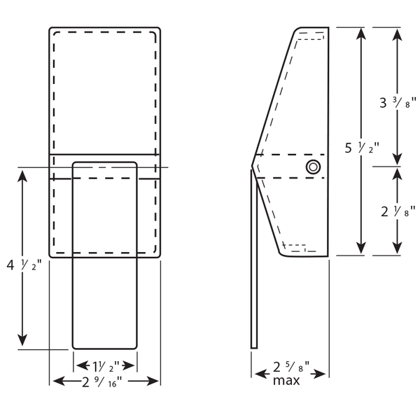 Schlage HL6 2 A Hospital Push Pull Tubular Latch dimensions