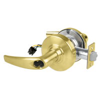 Schlage ND80BD-ATH-RX storeroom cylindrical lock, Athens lever, satin brass 606, with REX wiring