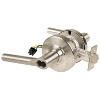 Schlage ND80BD-BRW-RX storeroom cylindrical lock, 619 satin nickel, Broadway lever with RX wiring, SFIC less core