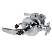 Schlage ND80BD-EL-ATH-625 electrified storeroom cylindrical lock, bright chrome, Athens lever with latch