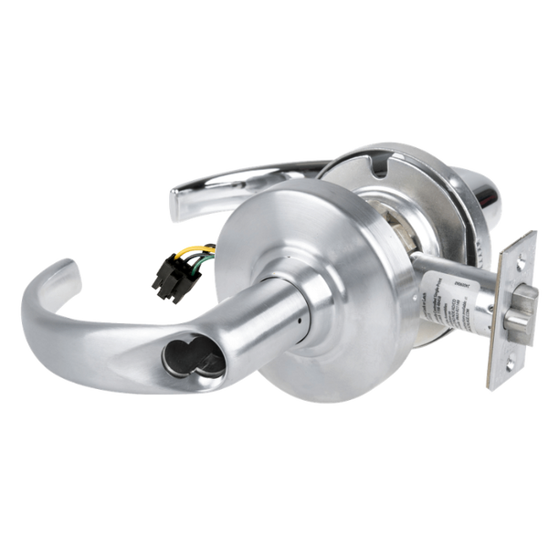 Schlage ND80BD-EL-SPA-626 electrified storeroom lock, Sparta lever, satin chrome cylindrical lockset
