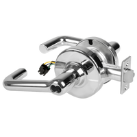 Schlage ND80BD-EL-TLR-625 electrified storeroom cylindrical lock, bright chrome tubular lever with latch