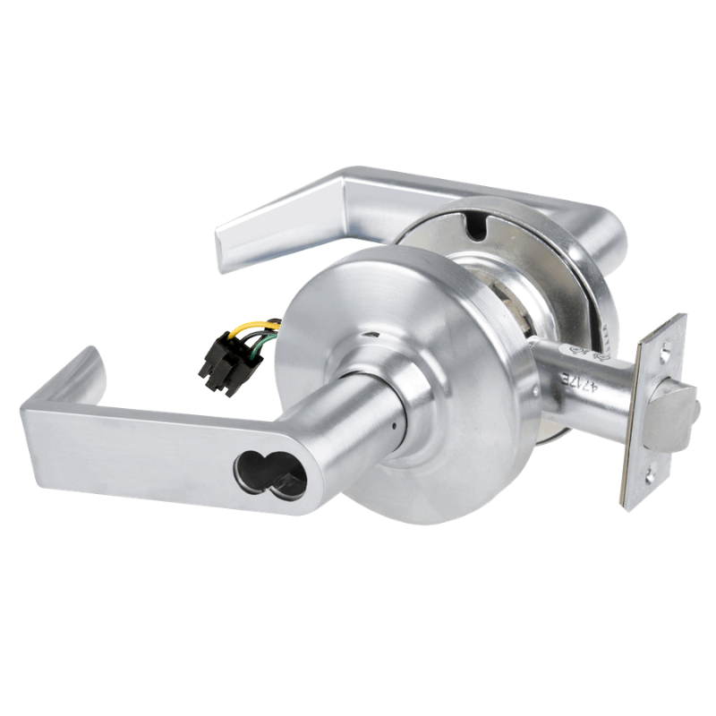 Schlage ND80BD-EU-RHO Cylindrical Electrified Storeroom Lock, Rhodes Lever, Fail Secure, SFIC Prep Less Core
