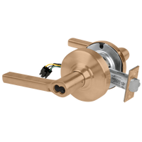 Schlage ND80BD-LAT-RX storeroom cylindrical lock, 612 satin bronze, Latitude lever with latch and RX wiring