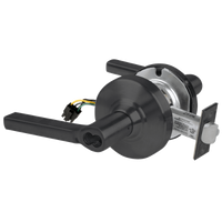 Schlage ND80BD-LAT-622-RX storeroom cylindrical lock, matte black Latitude lever with latch and REX wiring