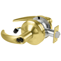Schlage ND80BD-OME-RX storeroom cylindrical lock, Omega lever, satin brass 606 finish, SFIC prep, REX