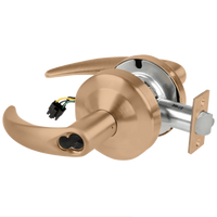 Schlage ND80BD-OME-612 RX storeroom cylindrical lock, satin bronze, Omega lever, SFIC prep, latch and REX wire