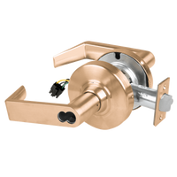 Schlage ND80JD-EL-RHO 612 electrified storeroom cylindrical lock, satin bronze, Rhodes lever, less core