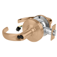 Schlage ND80JD-EL-SPA electrified storeroom lock, Sparta lever, satin bronze 612, less core