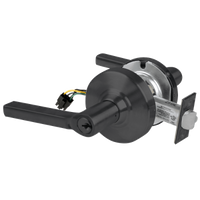 Schlage ND80PD-EL-LAT electrified storeroom lockset, Latitude lever, matte black 622 finish