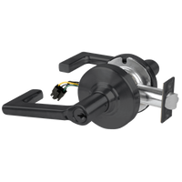 Schlage ND80PD-EL-LON-622 electrified storeroom lock, matte black cylindrical lockset with Longitude lever