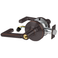 Schlage ND80PD-EL-LON 643E electrified storeroom lock, dark bronze cylindrical lock with Longitude lever