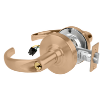Schlage ND80PD-EL-SPA-612 electrified storeroom lever lockset, satin bronze, Sparta lever with cylinder