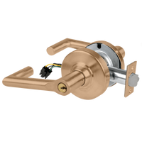 Schlage ND80PD-EU-BRK-612 electrified storeroom lock, satin bronze, Boardwalk lever with keyed cylinder